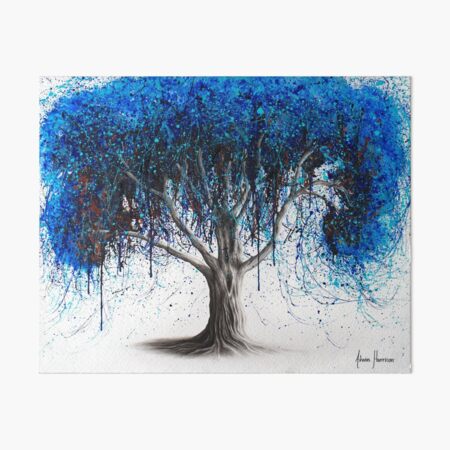 Blue Moonlight Tree Art Board Print