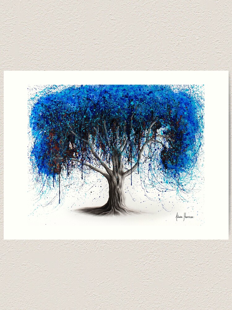 "Blue Moonlight Tree" Art Print for Sale by AshvinHarrison Redbubble