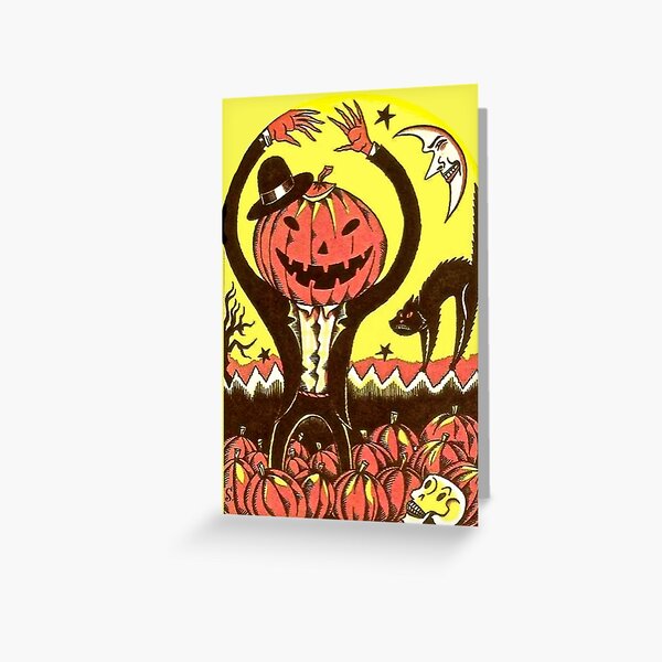 Halloween In The Pumpkin Field Greeting Card
