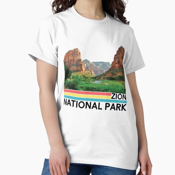 Vista previa del artículo con la obra «Camiseta retro de montaña de Utah del Parque Nacional Zion», diseñado y vendido por mrsmitful.
