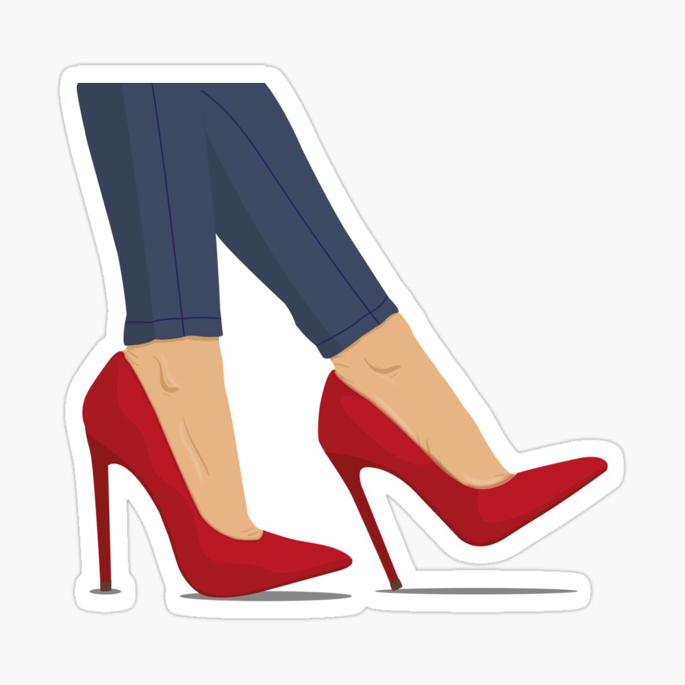 Jeans and sexy red high heels Royalty Free Vector Image