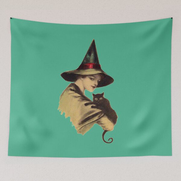 Item preview, A Halloween Witch With A Black Cat designed and sold by VictorIos.