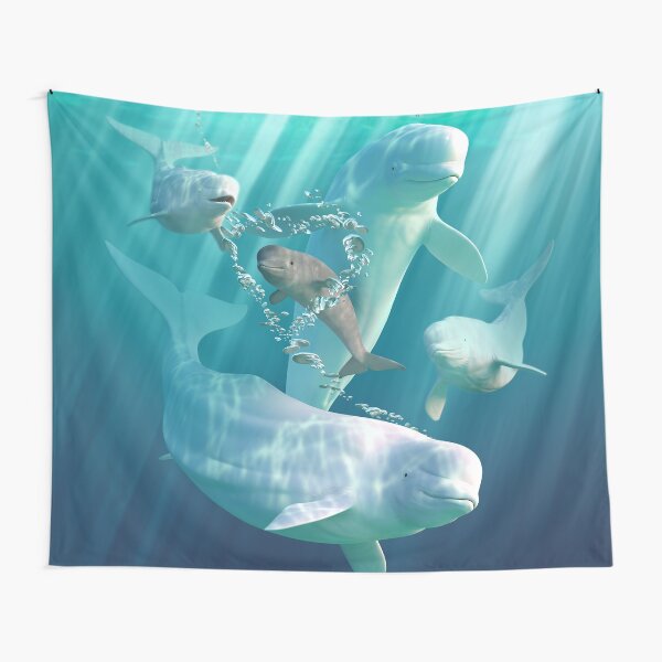 Beluga Bubbles Tapestry