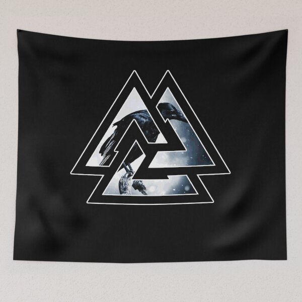 Item preview, Valknut Knot Of Odin With Raven designed and sold by Isolde Gravieraine.