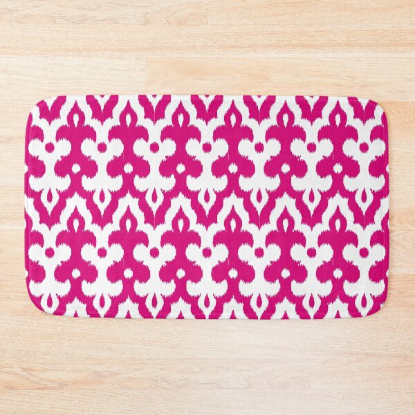 Item preview, Moroccan Ikat Damask, Fuchsia Pink and White designed and sold by Marymarice.