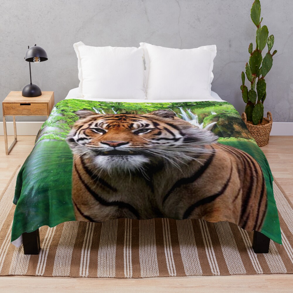 TIGERS BENGAL TIGER JUNGLE CAT QUEEN SIZE BLANKET