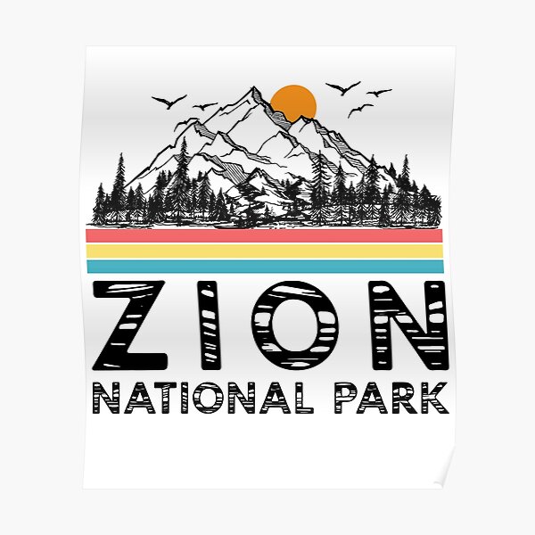 Vintage Zion National Park Retro Utah Mountain T-Shirt Poster