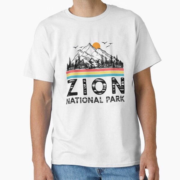 Vista previa del artículo con la obra «Camiseta retro de montaña de Utah del Parque Nacional Zion», diseñado y vendido por mrsmitful.