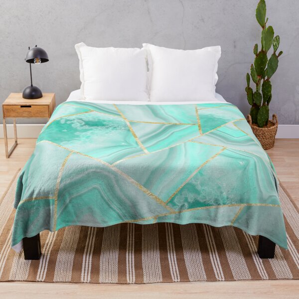 Item preview, Soft Turquoise Agate Gold Geometric Summer Glam #1 #geo #decor #art designed and sold by Anita's & Bella's Art.