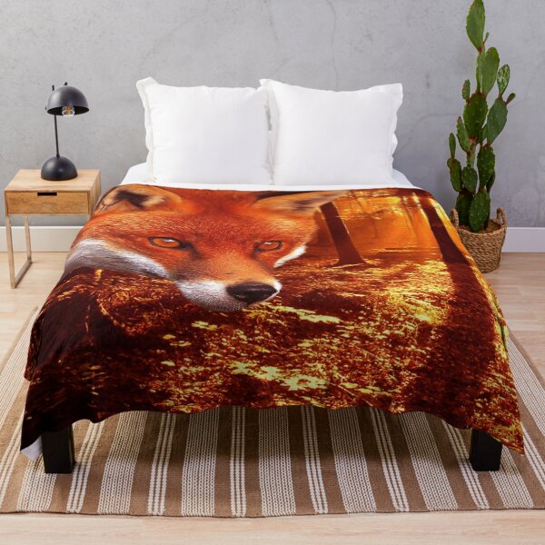 Red Fox Throw Blanket