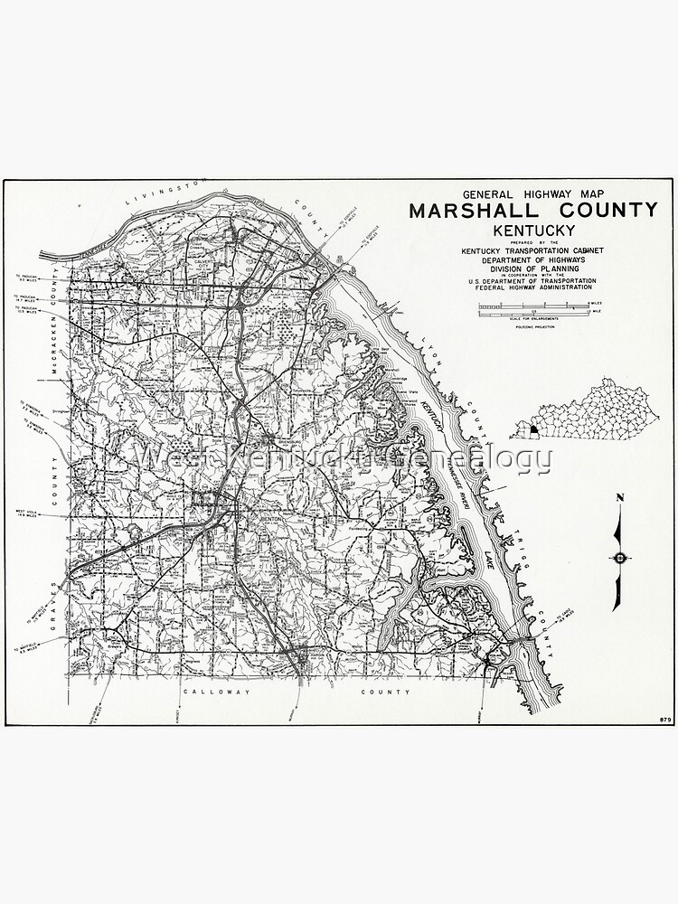 "Marshall County, Kentucky Map" Poster for Sale by westkygenealogy