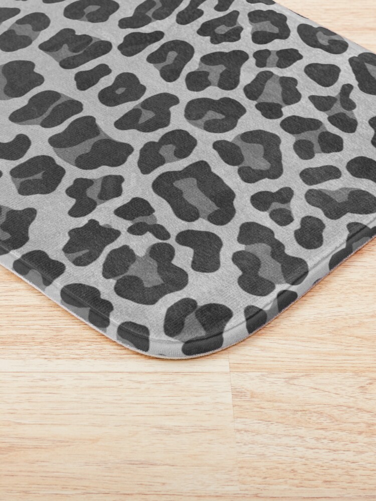Alternate view of Leopard Gray and Light Gray Print Bath Mat