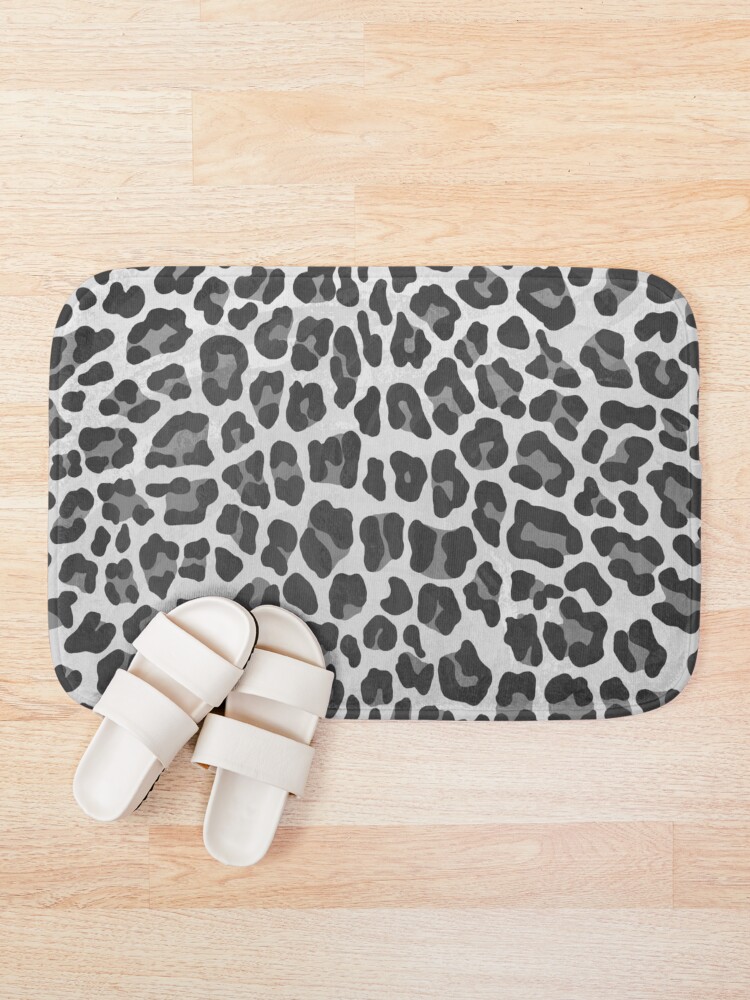 Alternate view of Leopard Gray and Light Gray Print Bath Mat