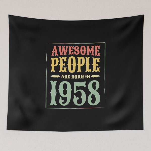 Item preview, Awesome People are Born in 1958 Vintage Birthday Gift designed and sold by alenaz.
