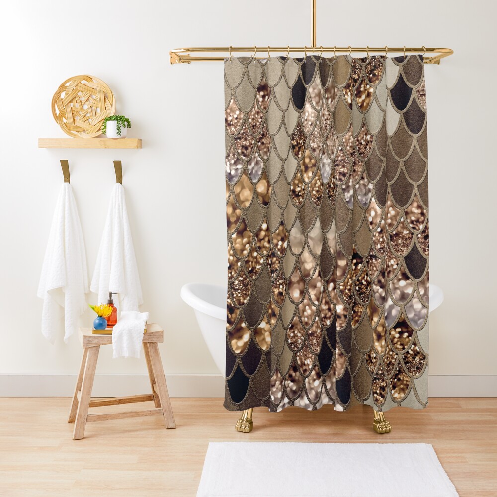 Mermaid Glitter Scales #6 (Faux Glitter) #shiny #decor #art Shower Curtain