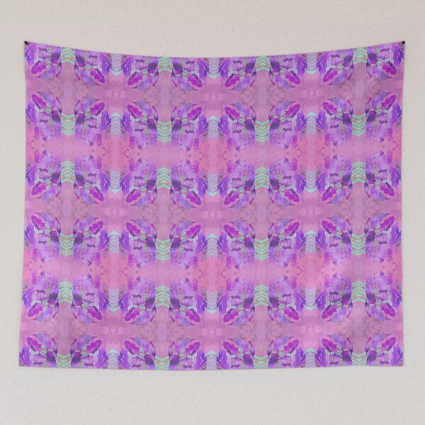 Item preview, Boho Feather Zig Zag Collage | Abstract Watercolor Feather Art Print | Pink Purple designed and sold by AndreaHelmArt.