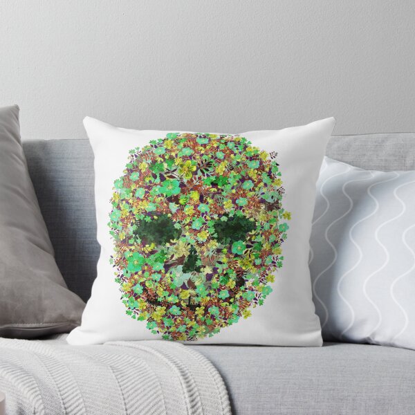 Item preview, Green Forest Leaves Skull Leafy Skeleton designed and sold by SWildDesign.