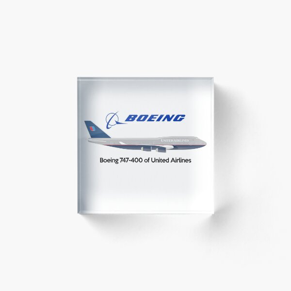 Boeing 747 United Airlines Acrylic Block