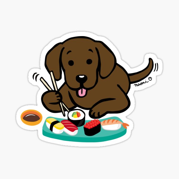 Chocolate Labrador Sushi  Sticker