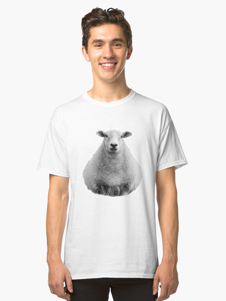 Alternate view of Black and White Sheep in Field Classic T-Shirt