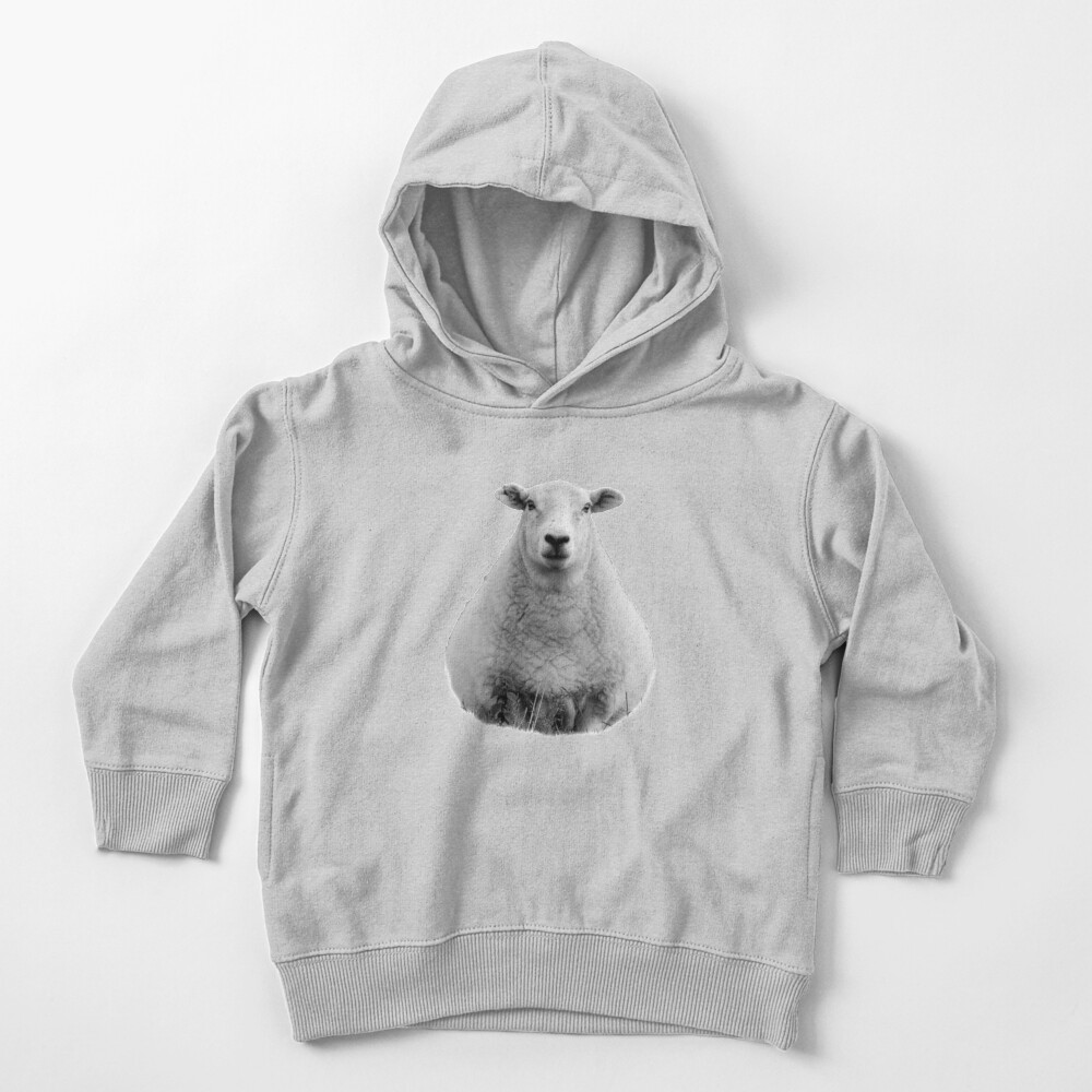 Black and White Sheep in Field Toddler Pullover Hoodie