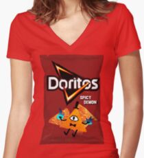 Bill Cipher Demon Doritos Women's Fitted V-Neck T-Shirt