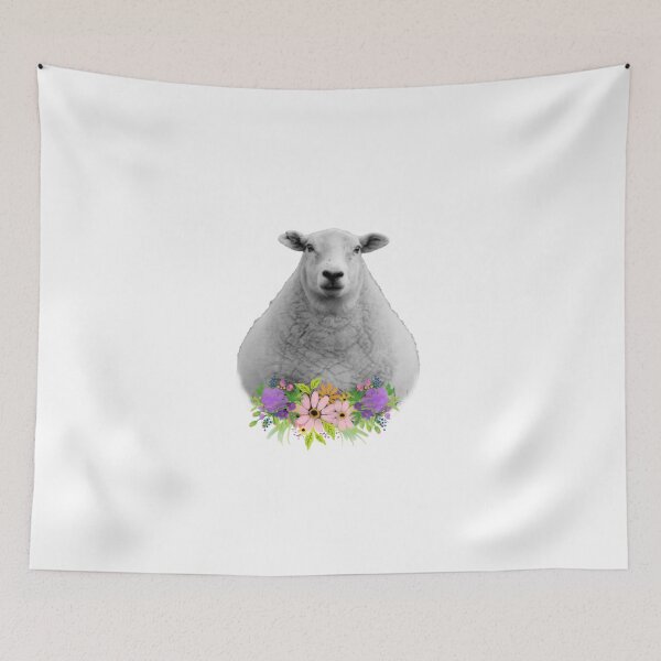 Item preview, Floral Sheep in Field designed and sold by tribbledesign.