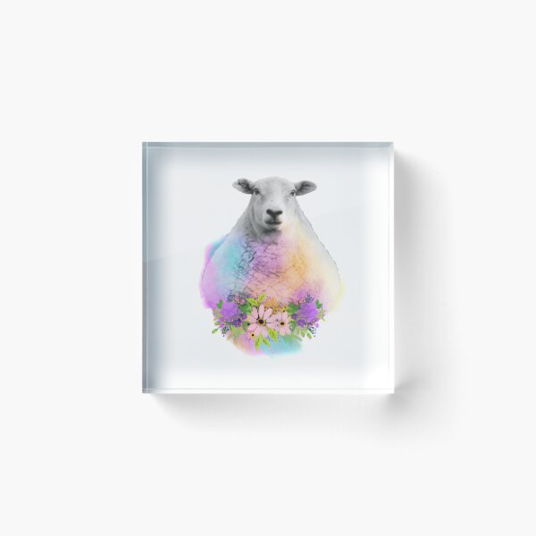 Item preview, Watercolor Floral Sheep in Field designed and sold by tribbledesign.
