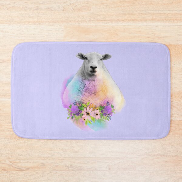 Item preview, Watercolor Floral Sheep in Field designed and sold by tribbledesign.