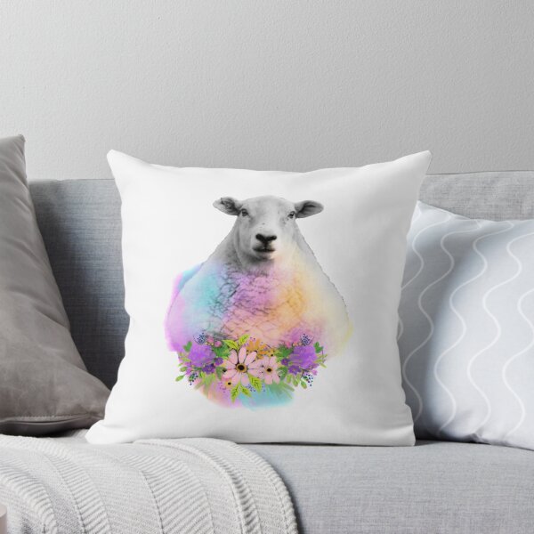 Item preview, Watercolor Floral Sheep in Field designed and sold by tribbledesign.