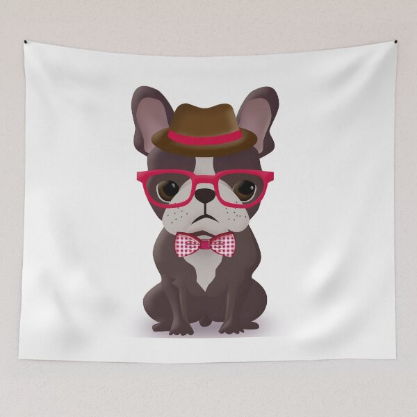 Item preview, Fashionable Hipster French Bulldog designed and sold by ikigaicreations.