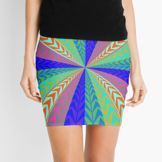 #Design, #abstract, #pattern, #illustration, psychedelic, vortex, modern, art, decoration Mini Skirt