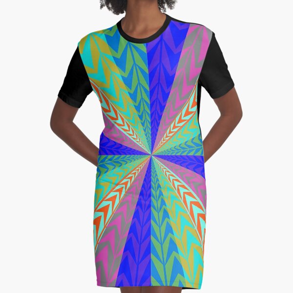 #Design, #abstract, #pattern, #illustration, psychedelic, vortex, modern, art, decoration Graphic T-Shirt Dress