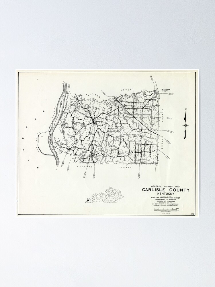 "Carlisle County, Kentucky Map" Poster by westkygenealogy Redbubble