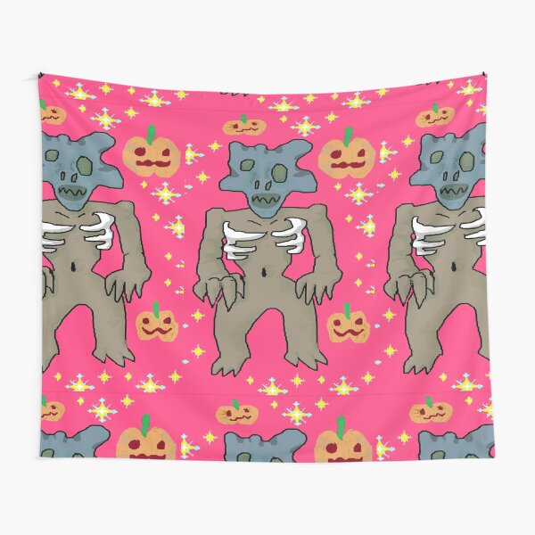 Skeleton and Pumpkins BLOWN UP SIZE Tapestry
