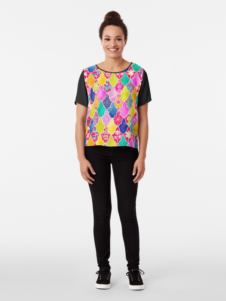 Alternate view of Marrakesh Floral Tiles Chiffon Top