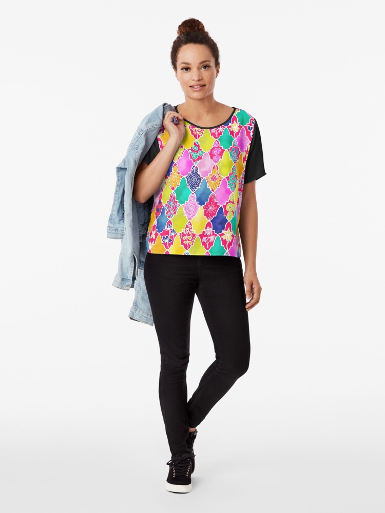 Alternate view of Marrakesh Floral Tiles Chiffon Top