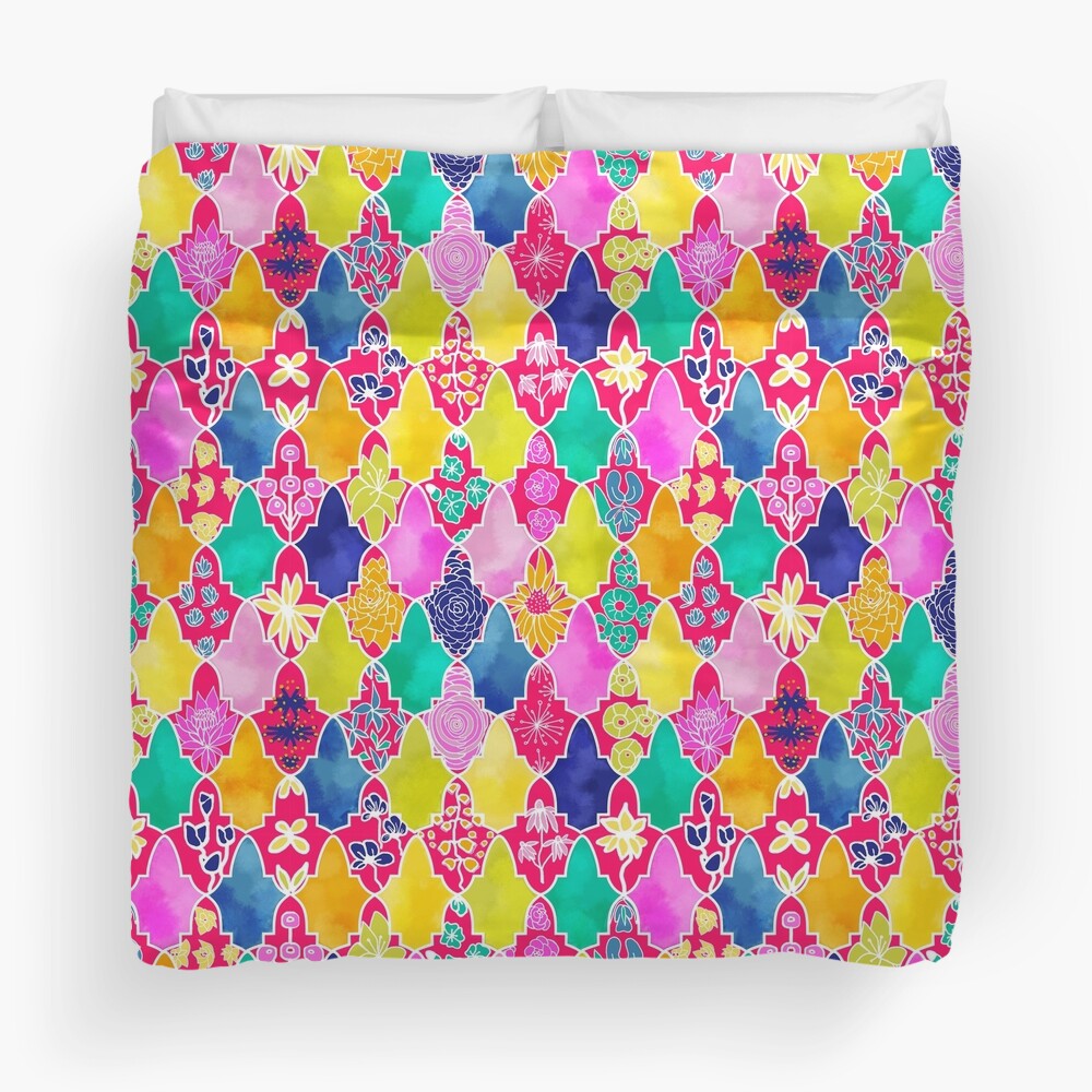 Marrakesh Floral Tiles Duvet Cover