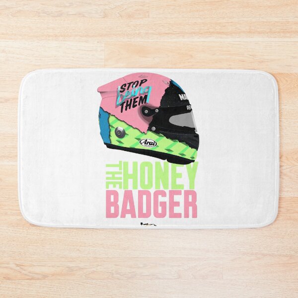 Item preview, Daniel Ricciardo - 2019 Helmet Tilted ( HONEY BADGER TEXT ) designed and sold by JageOwen.