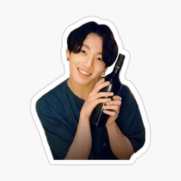 BTS JUNGKOOK WINE MEME Sticker