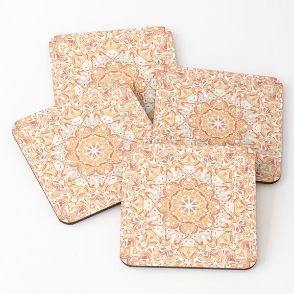 Item preview, Orange and Apricot Floral Mandala designed and sold by Kelly Dietrich Mandala & Fractal Art.