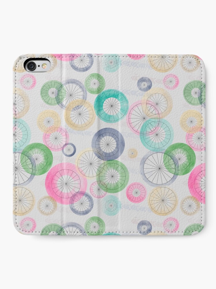 Alternate view of Watercolor Wheels on Gray iPhone Wallet