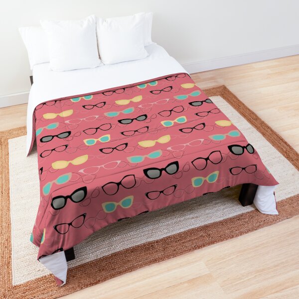 1950's Specs on Pink Flamingo Comforter
