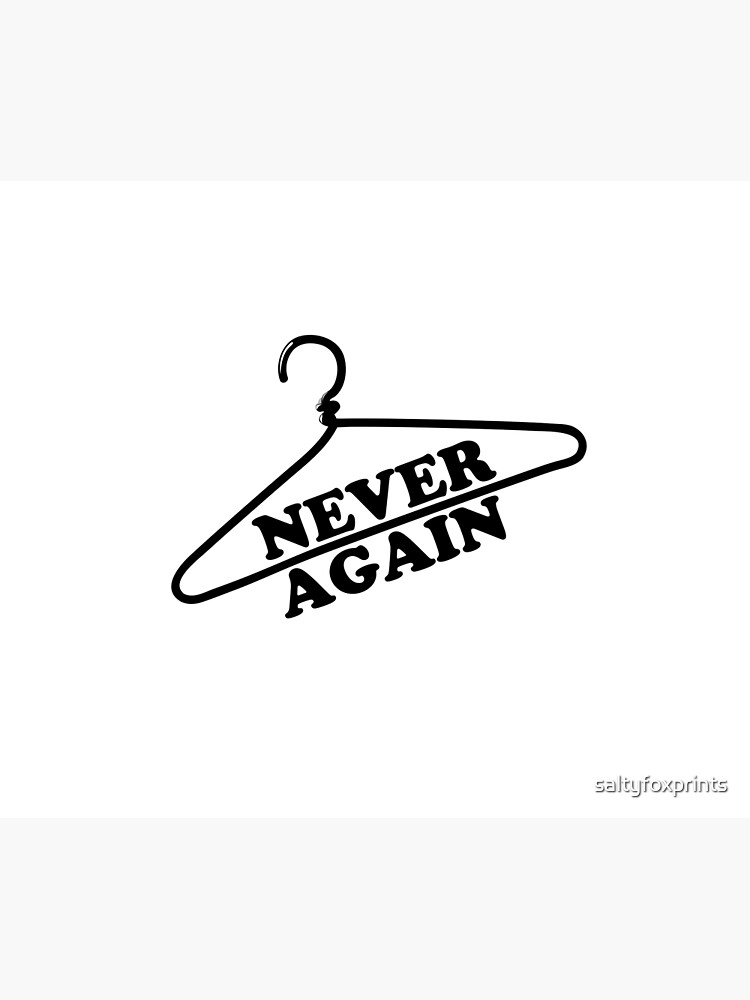"Never Again Coat Hanger Pro Choice" Throw Blanket by saltyfoxprints