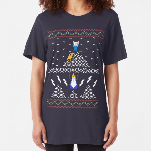 Ugly Christmas Shirt Time! Slim Fit T-Shirt