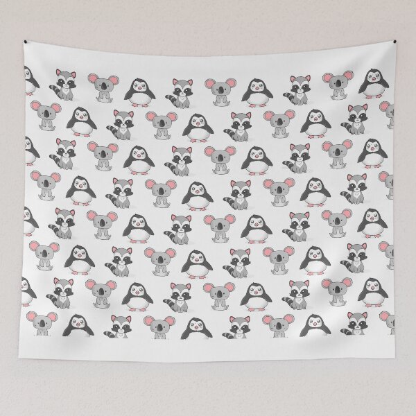 Item preview, Cute animal cartoon pattern | Penguin, raccoon, and koala. designed and sold by emphatic.