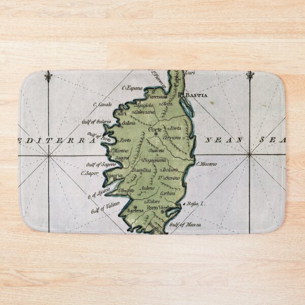 Item preview, Vintage Corsica France Map (1801) designed and sold by BravuraMedia.