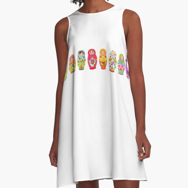 Matryoshka Dolls in a row A-Line Dress