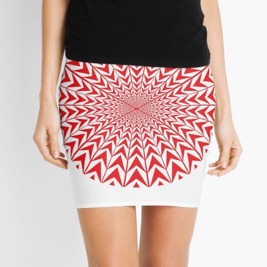 #Movement #Monochrome #Illusion, #Abstract drawing, spiral,helix,scroll,loop,volute,spire,helical,winding,corkscrew Mini Skirt