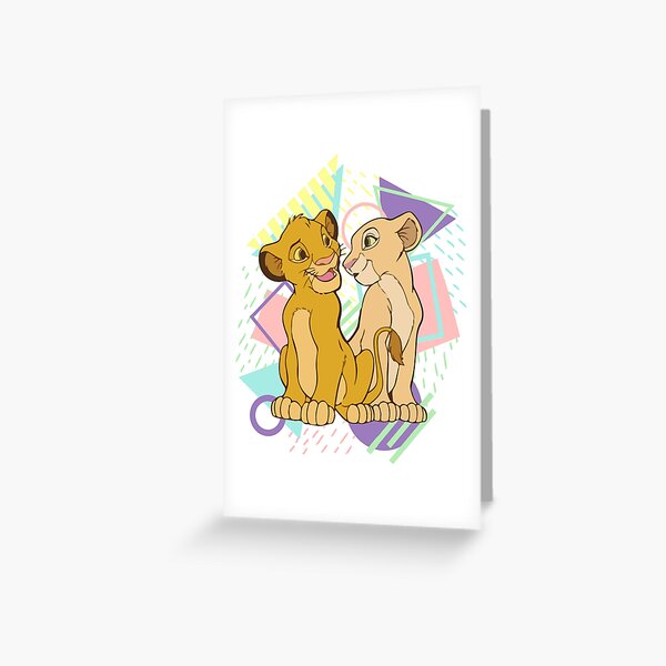 Retro Simba and Nala Greeting Card